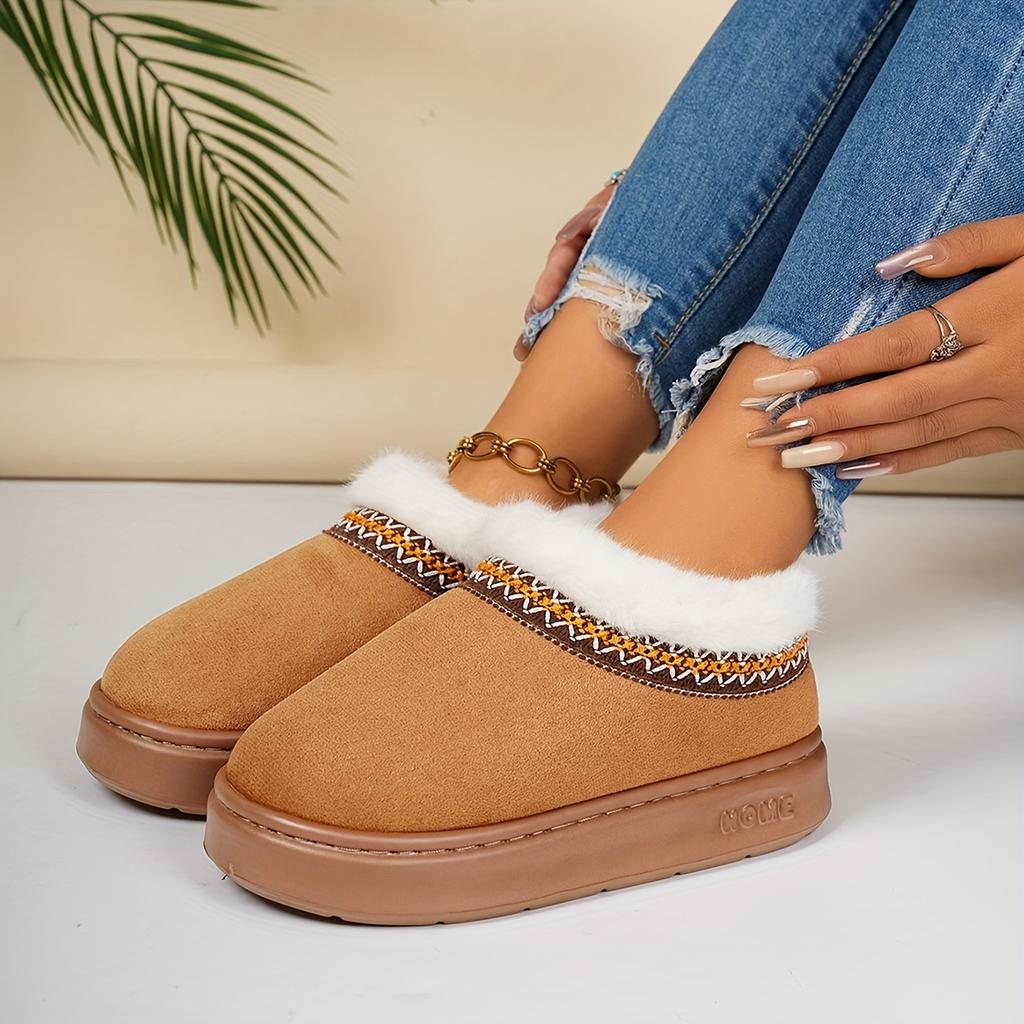 Winter Warm Short Boot Shoes Plush Soft and Skin-friendly Women Shoes