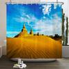 Natural Desert Scenery Shower Curtain 3D Printed Landscape Bathroom Curtain Fabric Bath Curtains Home Decor Waterproof With Hook