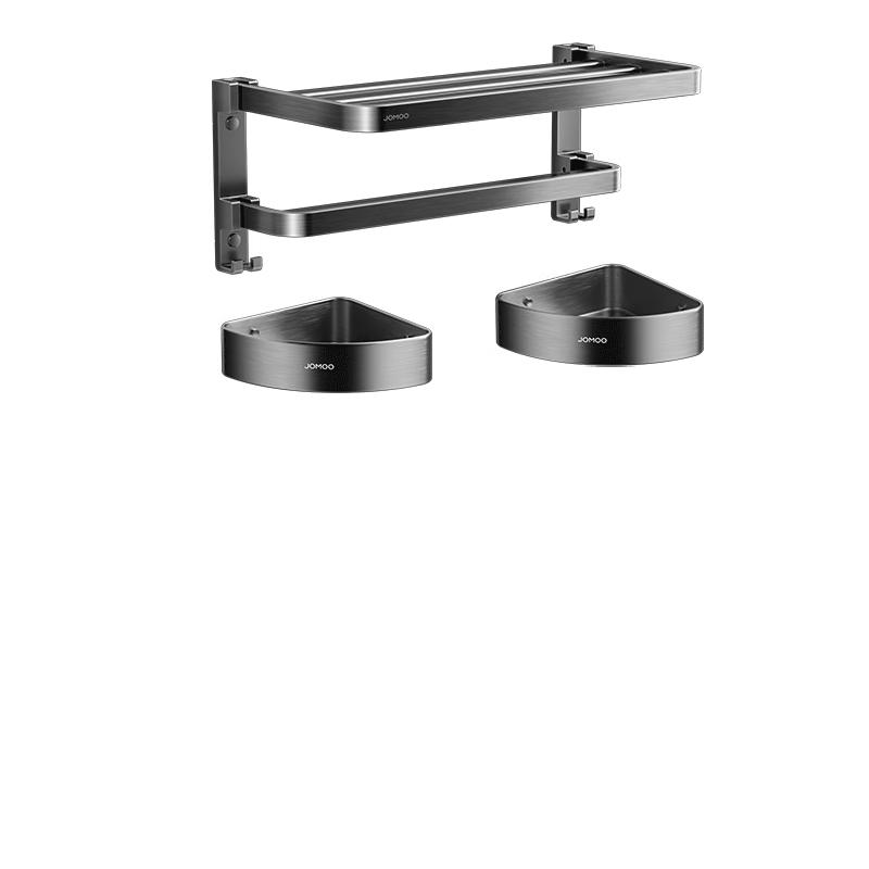 JOMOO No-Drill Bathroom Shelf & Towel Rack Set