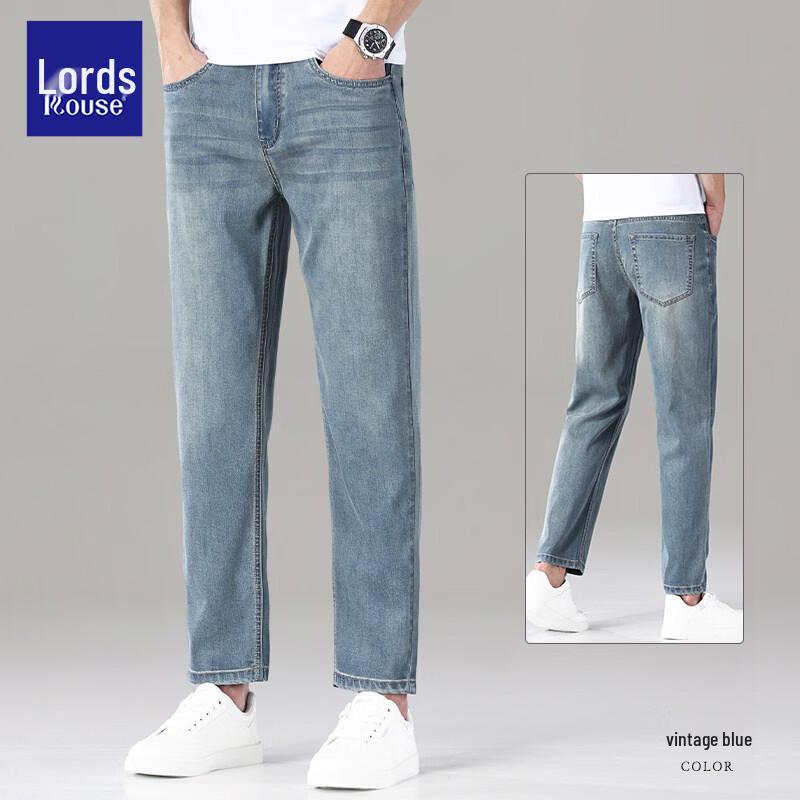 Men s Tencel Blend Cool-Touch Straight-Leg Jeans 29
