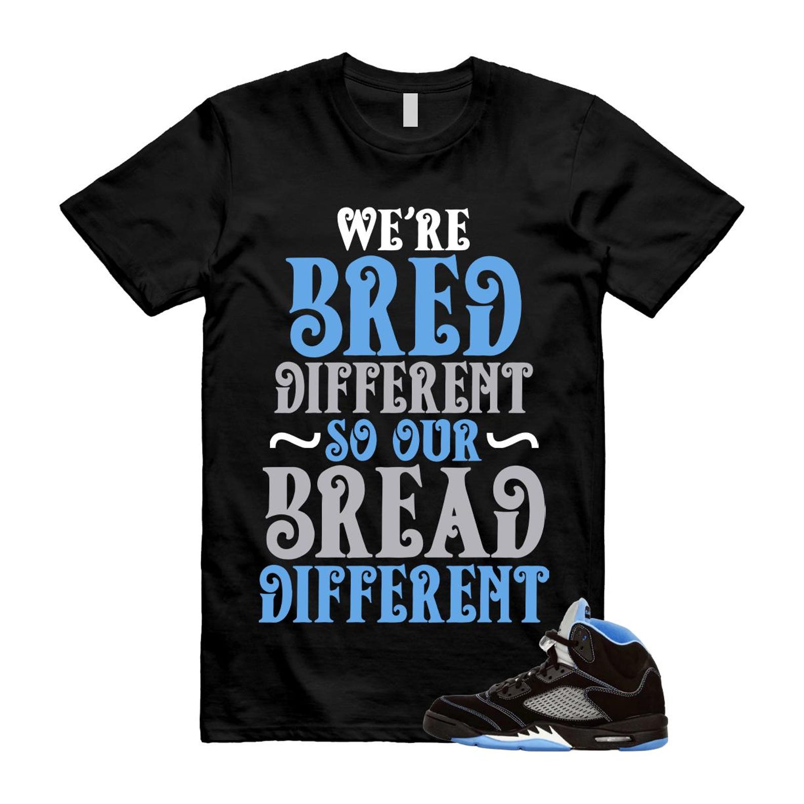 5 Black University Blue White 2026 T Shirt Match BREAD S