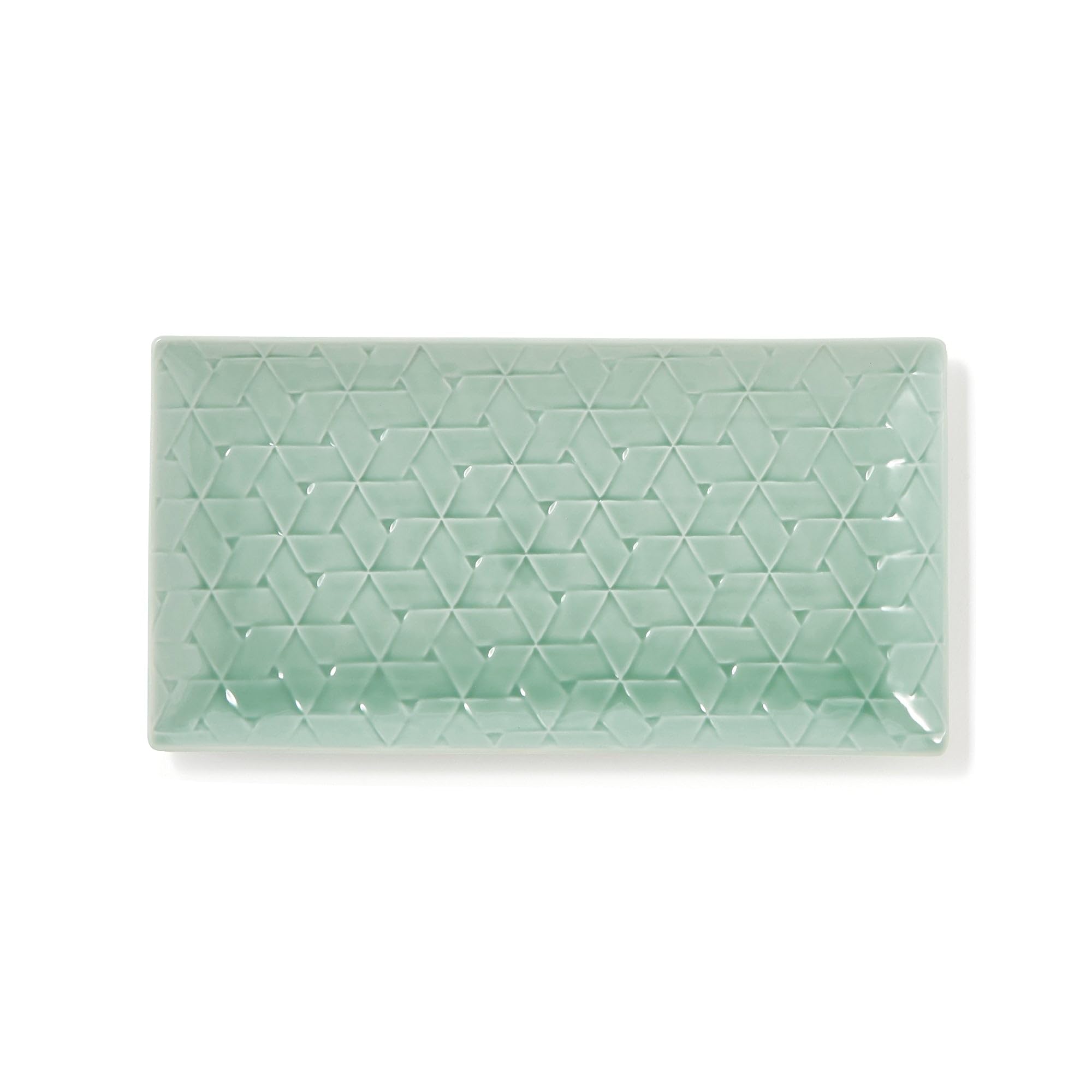 

Francfranc Mino Ware Rectangular Green Plate, Medium, зелёный