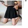Drapey High-Waist Wide-Leg Pants: Korean Style Autumn 2025 Black A-Line Slimming Casual Shorts for Women