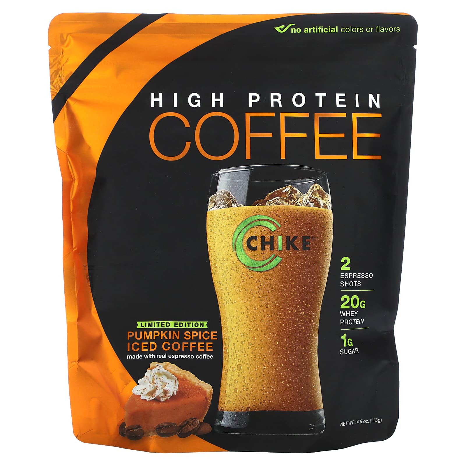 

Chike Nutrition, High Protein Iced Coffee, Pumpkin Spice, 14.6 oz (413 g)