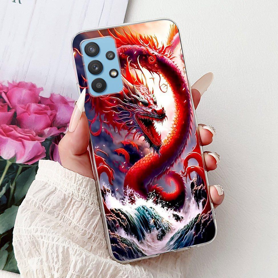 For Samsung A32 5G Case SM-A326B Clear Cute Cat Fashion Funny Painted Back Cover For Samsung Galaxy M32 5G Phone Case SM- M326B