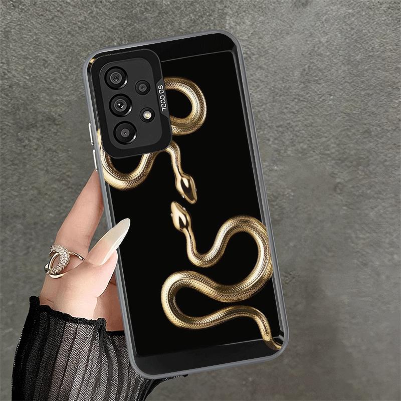 Black Snake Doodle Shockproof Phone Case for Samsung A17 A16 A15 A14 A37 A57 A36 A56 A26 A35 A55 A25 A34 A54 A24 A13 A23 A33 A53