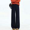 2026 Spring Women's Cloud White High-Waisted Wide-Leg Pants - Loose Old Money Style Casual Trousers