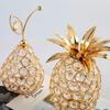 Artificial Gold Crystal Pear Ornament Rhinestone Crystal Pear Ornament  Christmas Decor