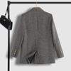 Women's Coffee-Colored Wool Blend Suit Jacket - Winter 2025, Padded, Thick, Loose Fit, Large Size.