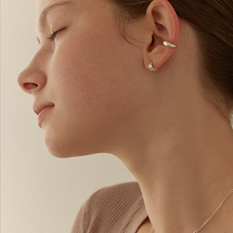 Lewe [925 Silver] Volume Wave Earcuff