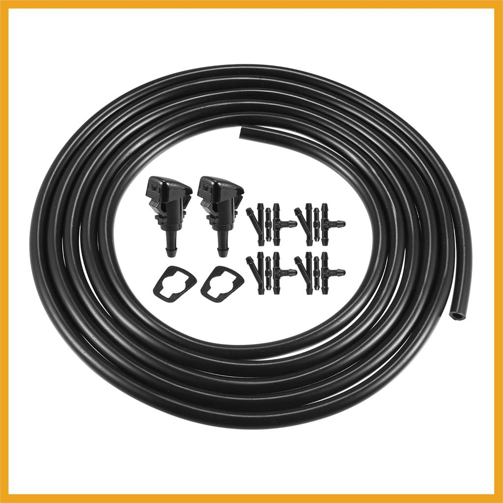 2pcs Windshield Washer Nozzle for CHRYSLER 200 2011-2014 2.5 Meters Hose with Gasket Connectors Kit Replaces 68024312AB Replacement