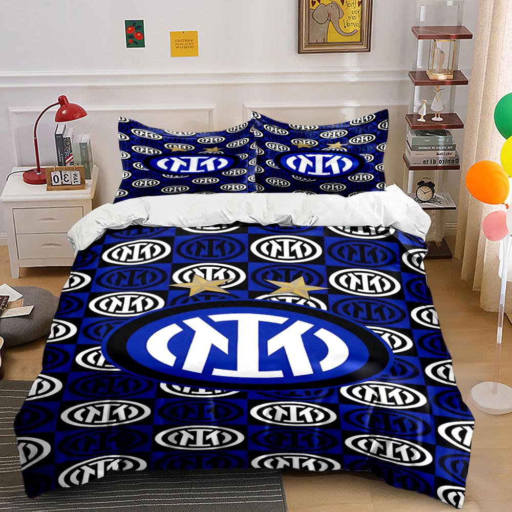 Motivo logo Inter Milan. Set lenzuola Set copripiumino Copripiumini Federe(1 * Copripiumino 2 * Federe senza imbottitura per piumino)