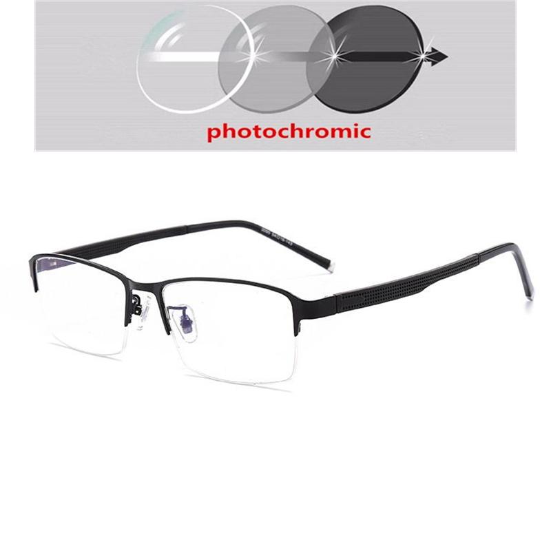 

Полуободковые квадратные очки по рецепту Фотохромные очки Металлические очки-хамелеоны для близорукости Оправа Диоптрии 0 -0.5 -0.75 До -6 Myopia -6.0