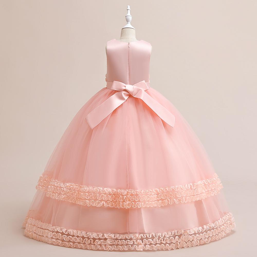 Summer White Bridesmaid Princess Dress For Girls Formal Birthday Gown Pageant Party Girl Dresses Wedding Evening Costume