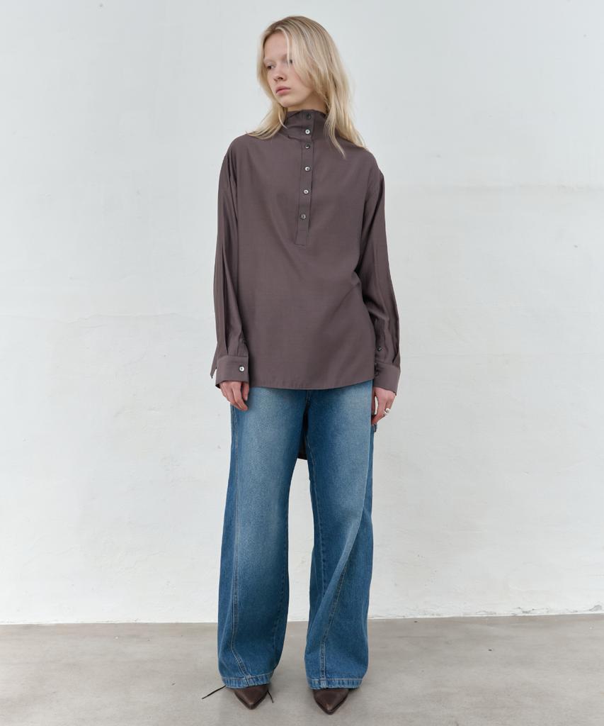 Seolan Soft Tie Blouse_Brown