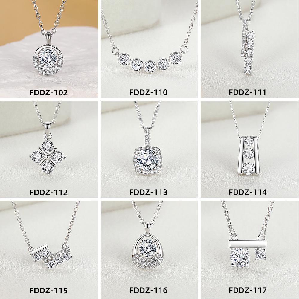 S925 Sterling Silver Moissanite Cross Pendant Clavicle Necklace for Women Luxury Sparkling Fine Jewelry Gift