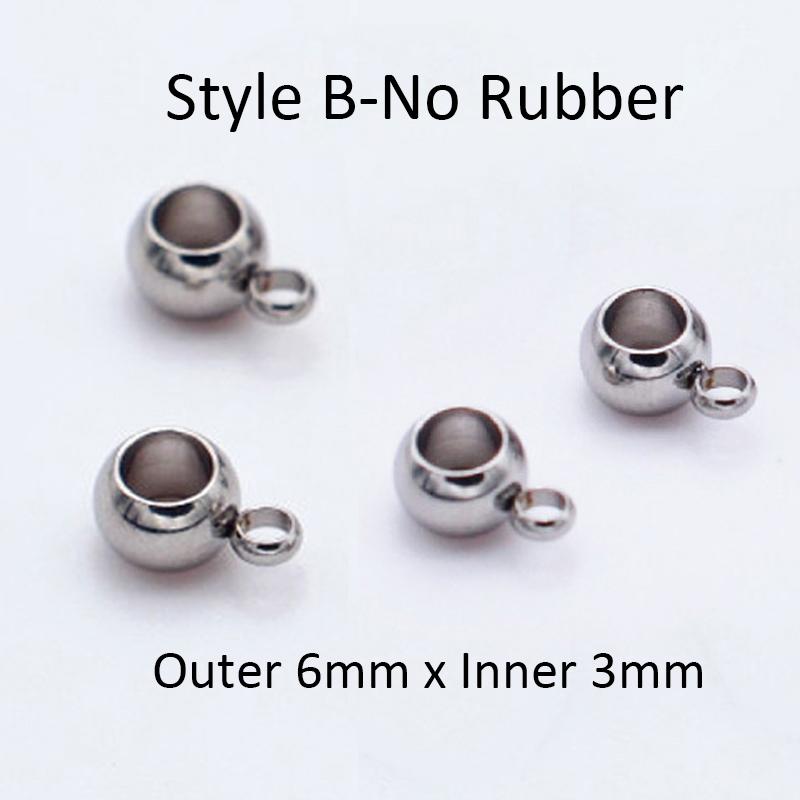 20pcs Stainless Steel Stopper Beads for Earring Necklace Bracelet Jewelry Making DIY Gold Bail Bead Hanger Rings Rubber Beads