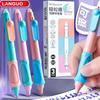 LANGUO ST Tip Retractable Gel Pen for Kids Ergonomic Grip Writing Friction Erasable Blue Black Ink Stationery School Supplies