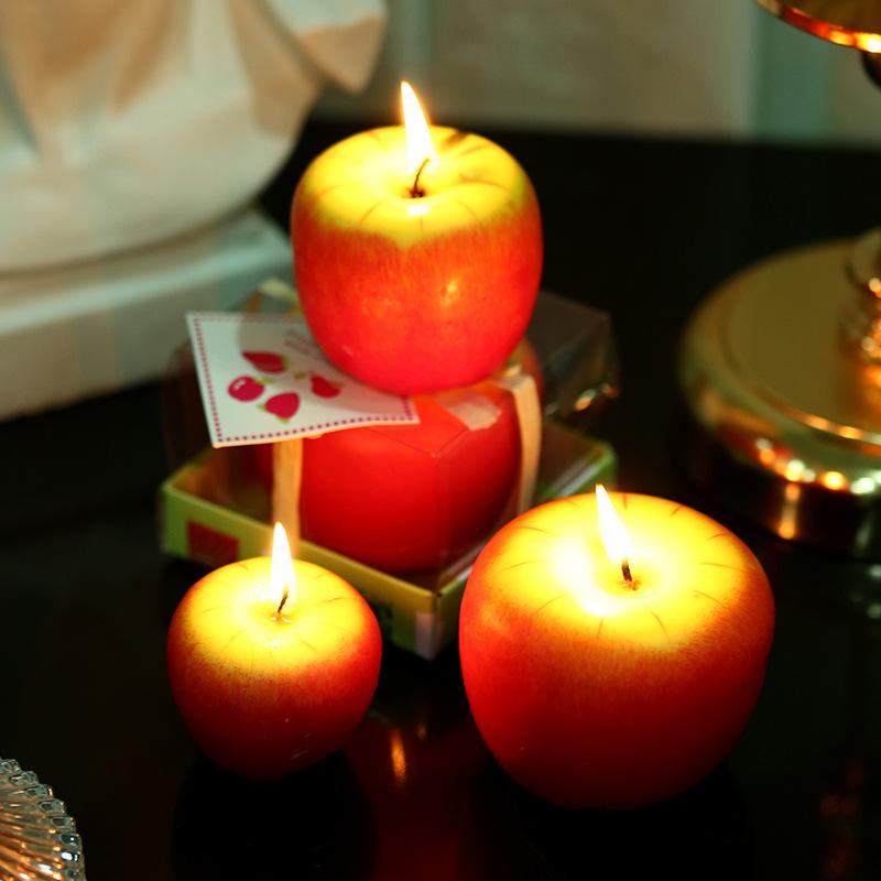 Christmas Gift Simulation Red Apple Candle Birthday Party Peace Fruit Candle New Year's Day Gift