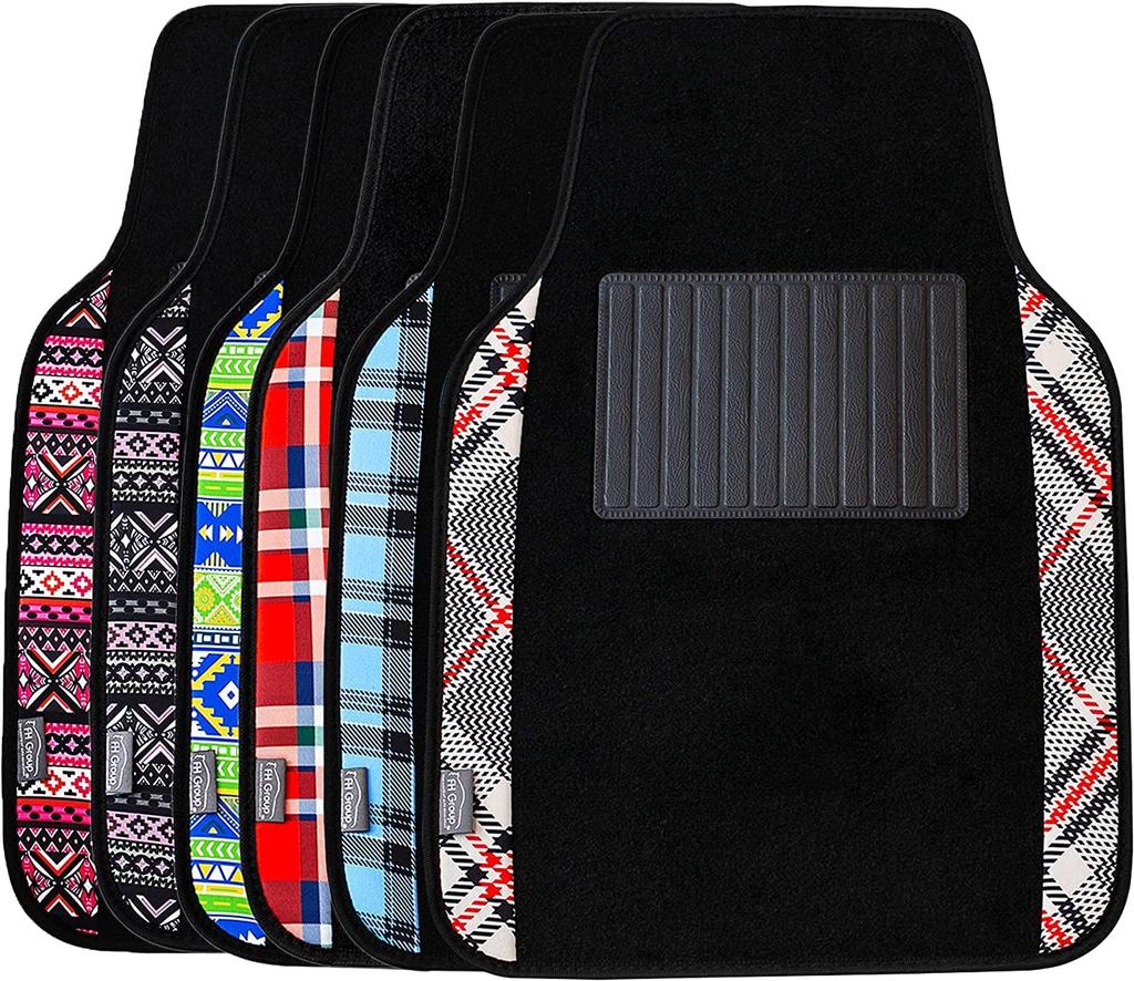 FH Group Group Tartan11 Plaid Trim Floor 64 X 46 30 X 46 Universal for and Vans Imported from F14411PLAIDBLUE (FH International) Mats, Blue, Front