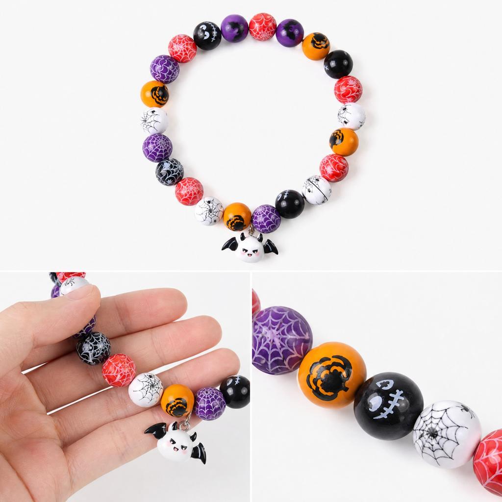 Halloween Beaded Collar for Cats and Dogs with Random Color Beads for Pet Costume Accessory