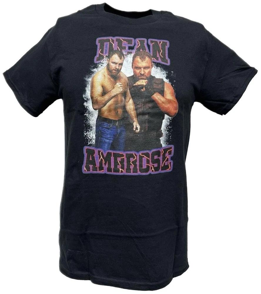 Dean Ambrose Purple Name Double Pose Unisexs Black Tshirt S