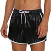 Herren Badehose Color Block Wasserdichtes Design Elastischer Bund Kordelzug Nähte Taschen Trainingsshorts