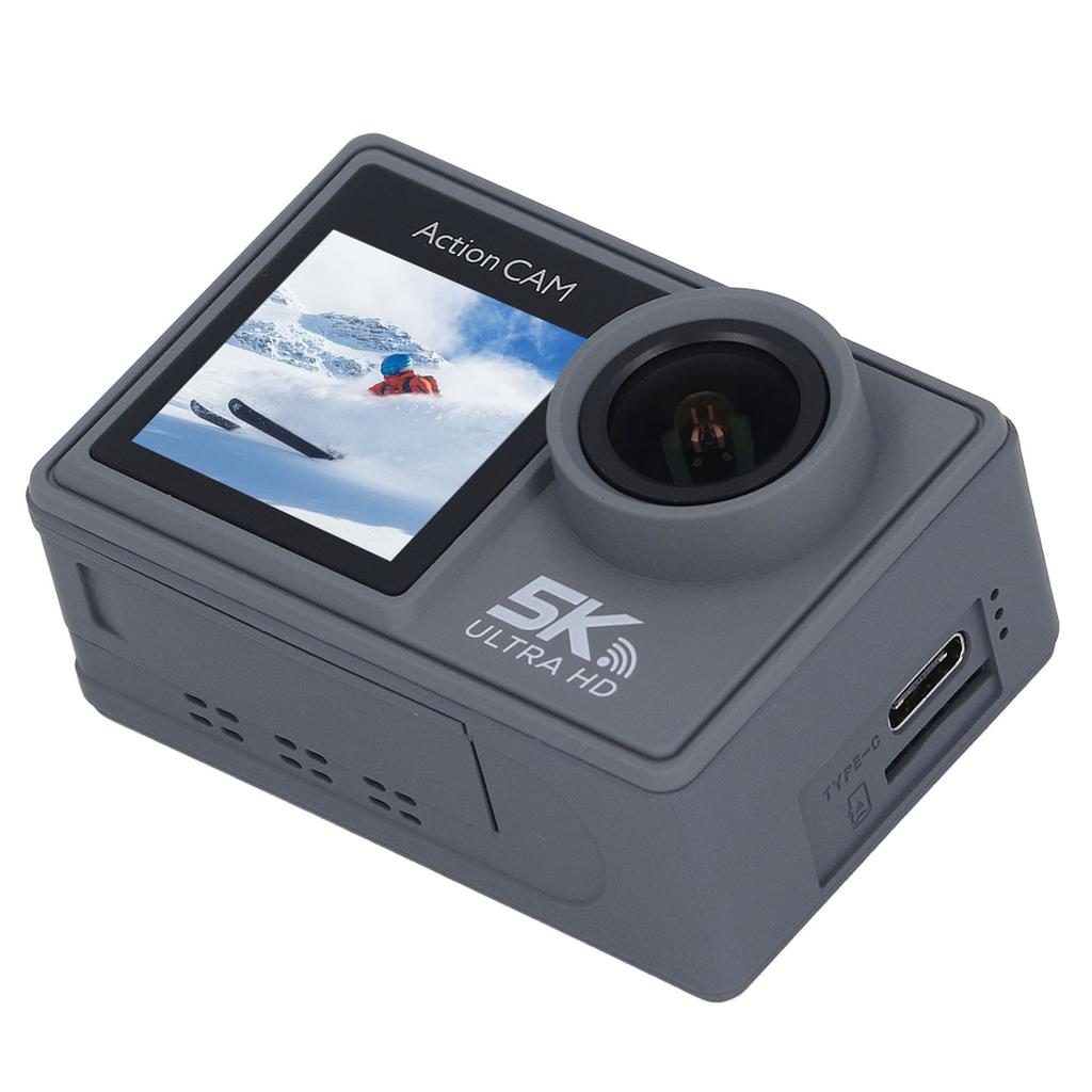 Action Camera 5K 4K 164.0ft Depth 170 Degree Wide Angle Dual Screen Waterproof Underwater Camera EIS WiFi Camera for Vlog