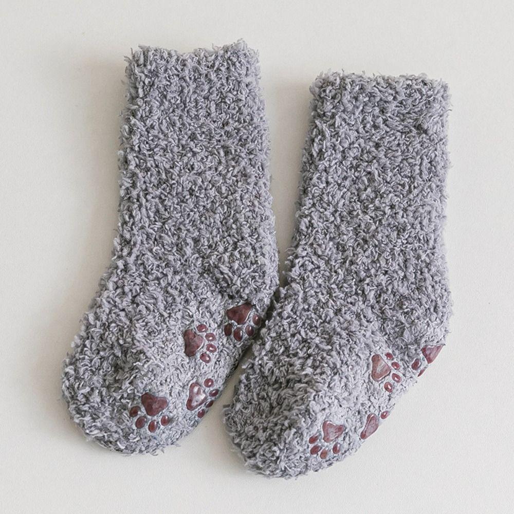 Korean Style Infant Learning Walk Socks Thickening Home Sleep Socks Coral Fleece Baby Socks  Baby