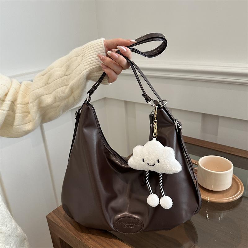 2025 New Winter Trendy Soft Leather Korean Version Large Capacity Chain Underarm Tote Bag Women's Bag Shoulder Messenger Bag