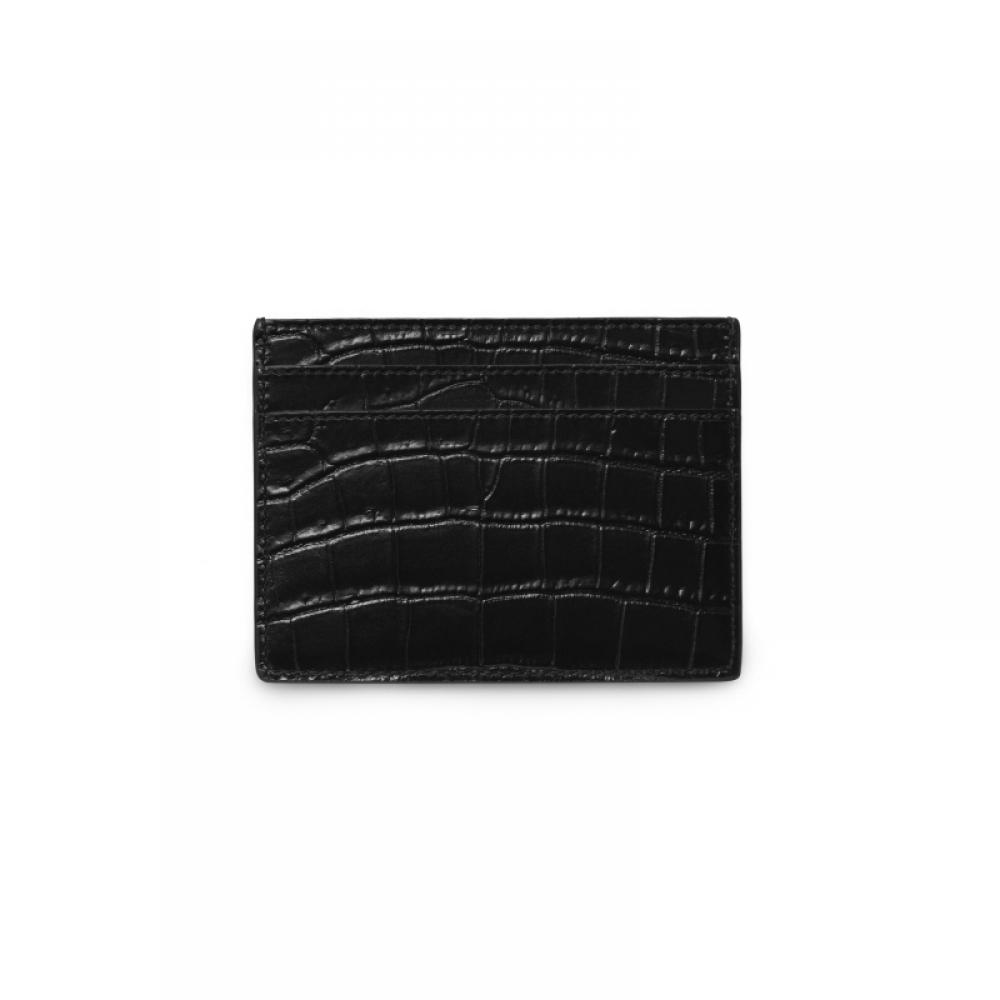 Saint Laurent 375946 Dze0e 1000 Klassischer Kartenhalter mit Krokodilprägung