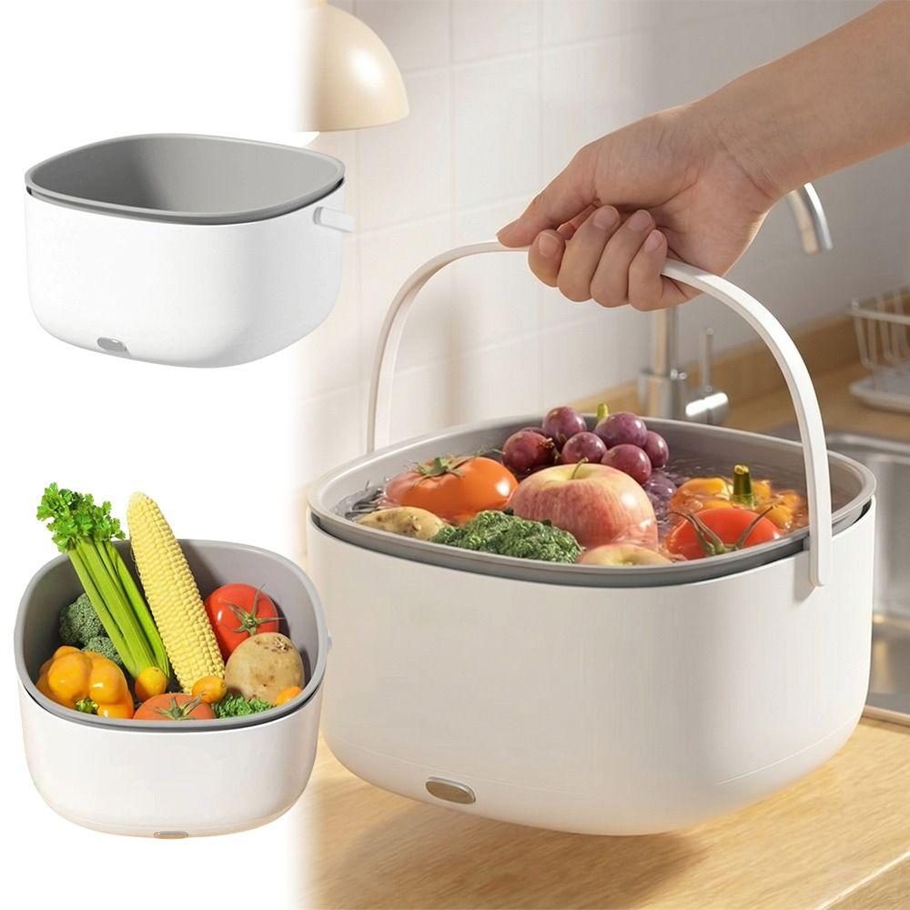 With Handle Ultrasonic Fruit Washing Machine Electric Food Purifier  Vegetables Cleaning