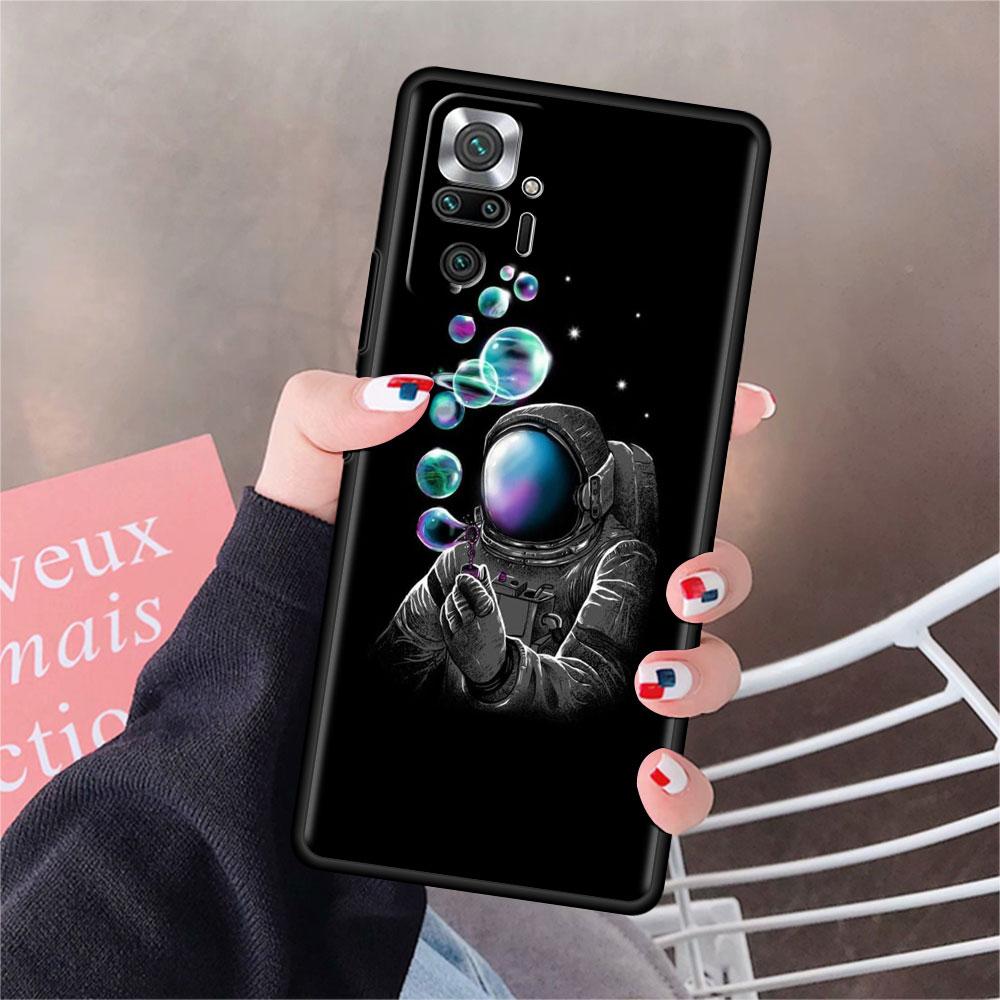 Hülle für Xiaomi Redmi Note 10 9 11 Pro Weiche Handyhülle 10S 9S K40 8 9A 9C 9T 7 10C 8T Silikonhülle Universum Cooler Astronaut