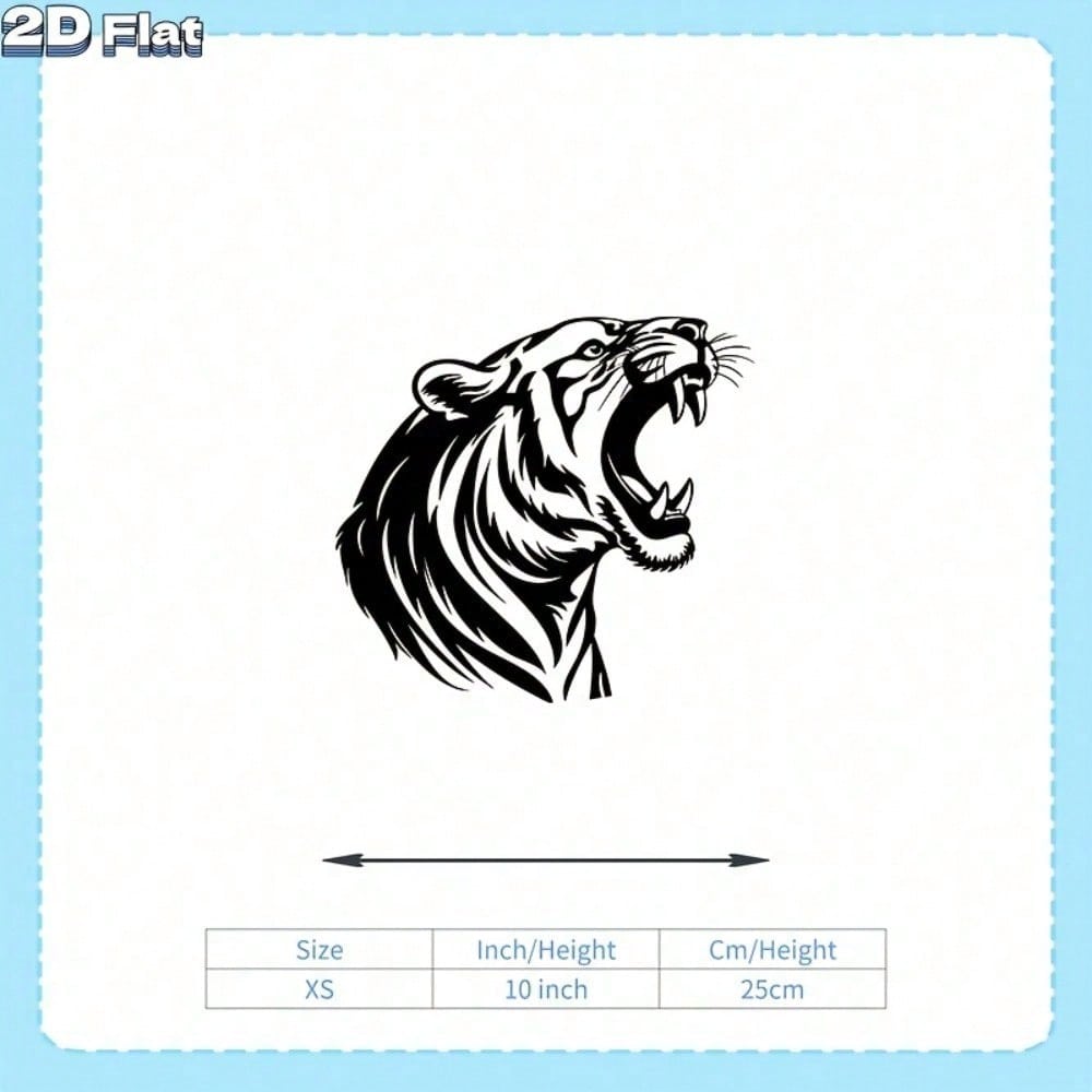 2D Flat Tiger Head Metal Wall Art, Premium Iron Sculpture for Indoor Outdoor Decor & Gifts