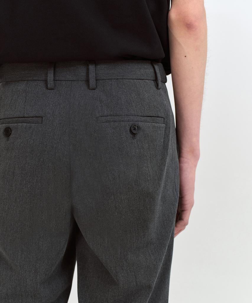 MUSINSA STANDARD Semi-Wide Hidden Banding Slacks [Medium Gray]