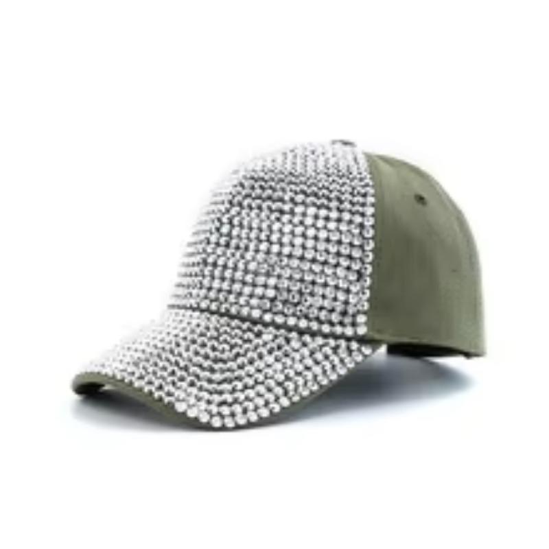 New Fashion Women Diamond Inlay Cap Spring Summer Hip Hop Kpop Dance Baseball Caps Simple Plain Party Street Hat