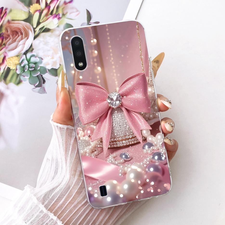 For Samsung Galaxy A01 Case SM-A015F Luxury Butterfly Tree Painted Cover Soft Silicone Case For Samsung A01 M 01 Galaxy M01 Bags