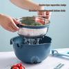 Si Gang Stainless Steel Double-Layer Rotary Drain Basket & Vegetable Slicer
