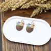 European American Style Tropical Coconut Wood Earrings