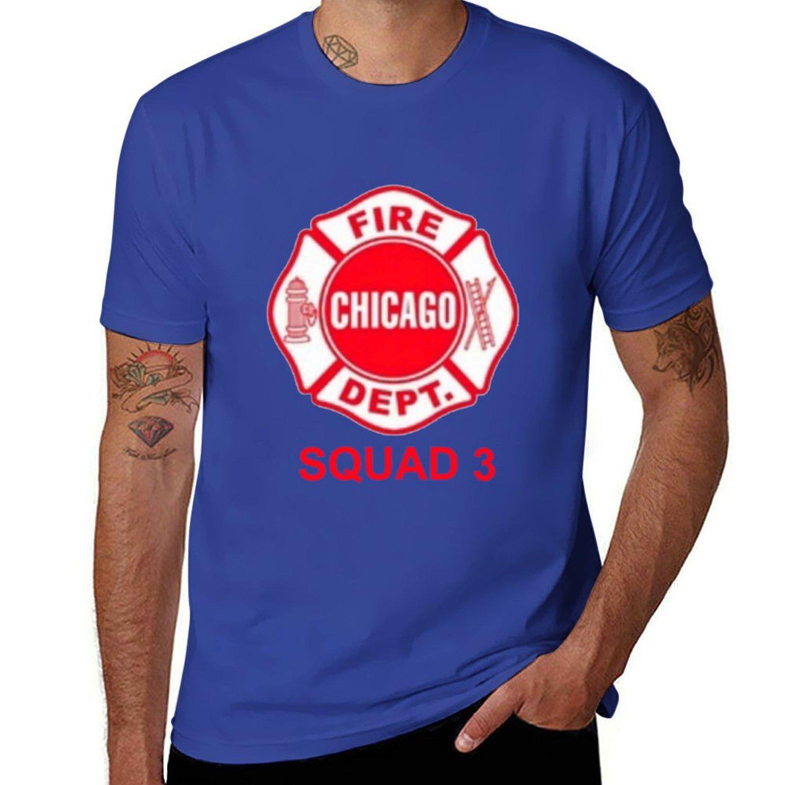 

Chicago Fire Squad 3 E T-Shirt heavyweights Aesthetic clothing mens clothes M