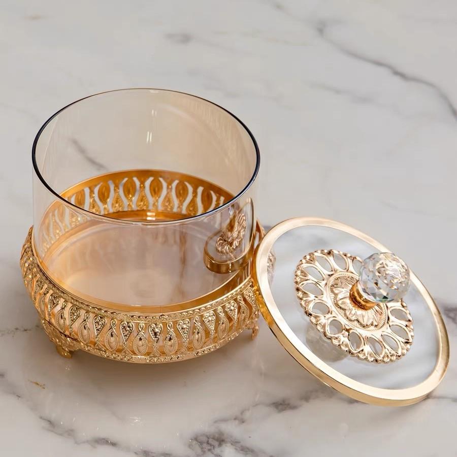 Elegantes Europäisches und Amerikanisches Geschnitztes Bonbonglas-Set - 3-teilig für Wohnzimmer