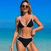 New Sexy Bandage Bikini Sets Swimsuit For Women Mid Waist Swimwear Female Two Pieces Bathing Suit Beachwear Swimming Suit
