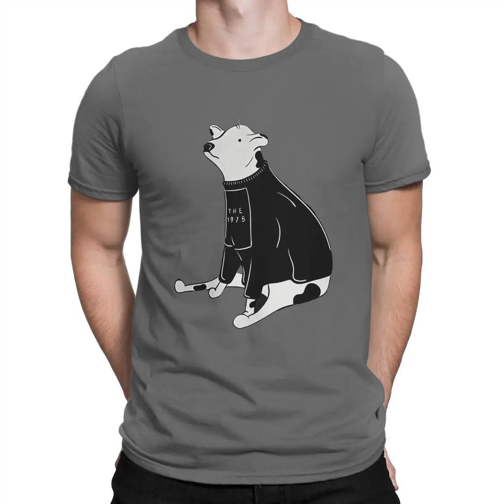 Crazy Funny T-Shirt for Men Crew Neck Cotton T Shirt The 1975 Band Short Sleeve Tees Summer Clothes
