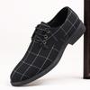 Spring and Autumn British Cloth Shoes Business Dress Leather Shoes Men's Shoes Inner Canvas Single Shoes Lace Up Suit Shoes Men's Casual Shoes