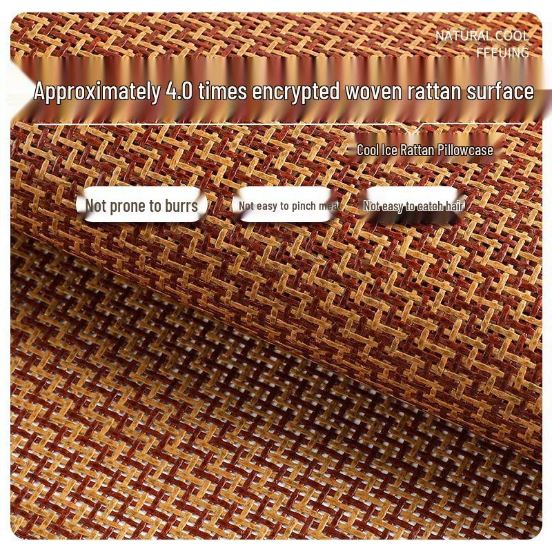 Large Ice Silk Bamboo Rattan Cooling Pillowcase Pair for Adults