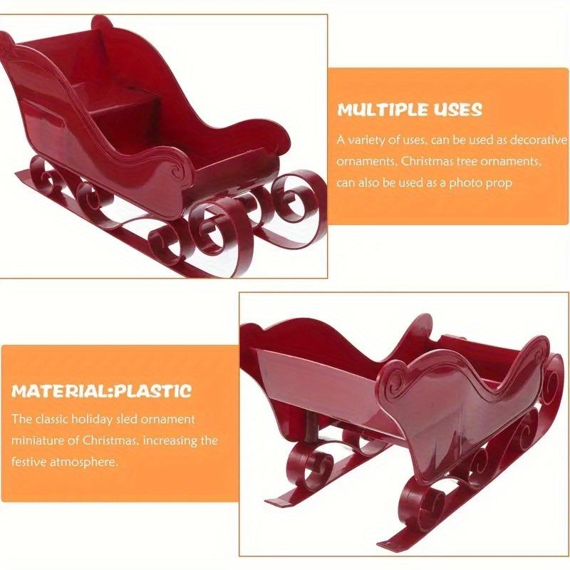 Frohe Weihnachten Roter Schlitten Klassischer Weihnachtsschlitten Ornament Weihnachtsbaum Hängender Schlitten Miniatur Schlittenmodell Dekor