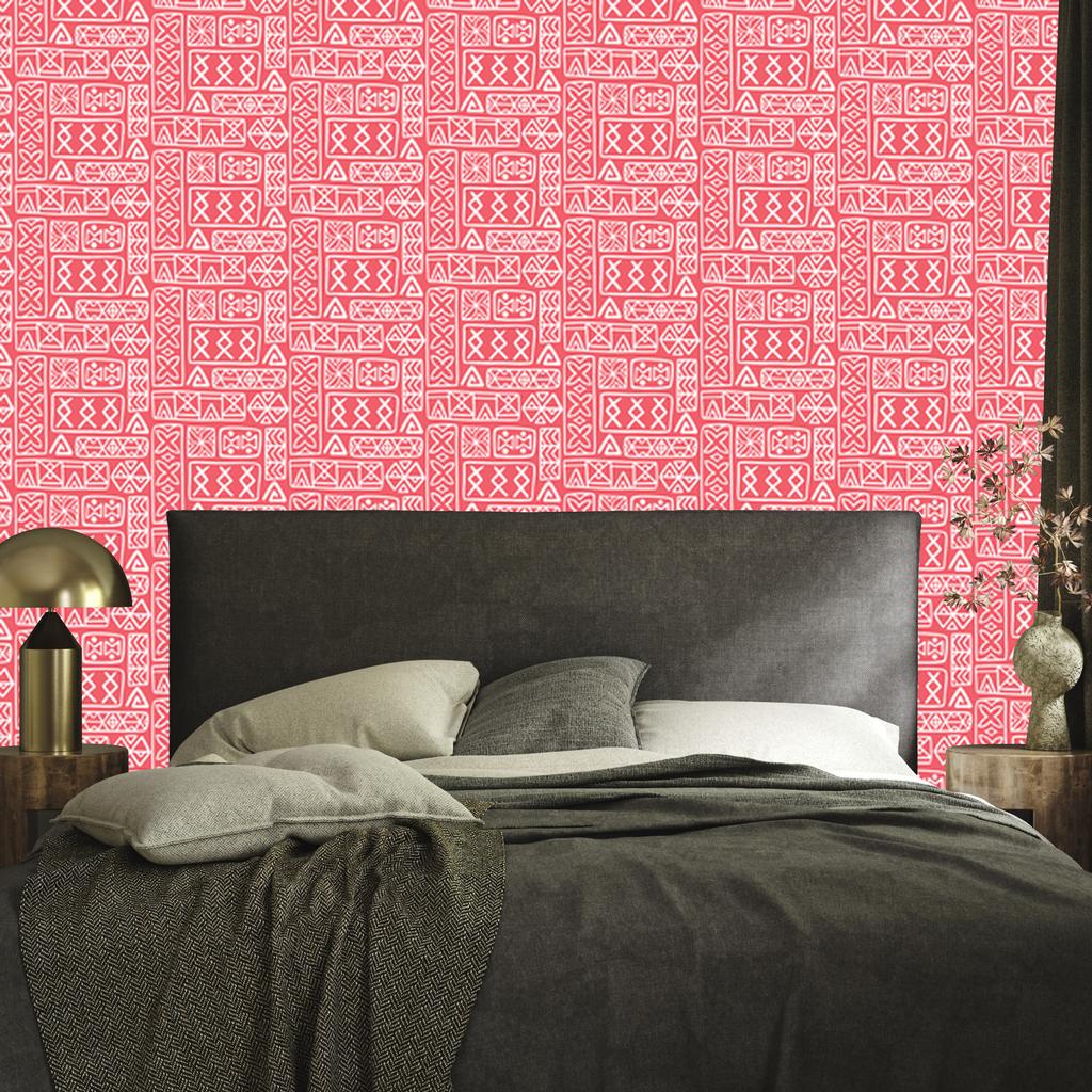Polynesian Geometric Coral Pattern Wallpaper 50x1000