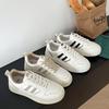 Fashion little white shoes women's autumn new round head lace-up college style flat bottom casual sports shoes tide