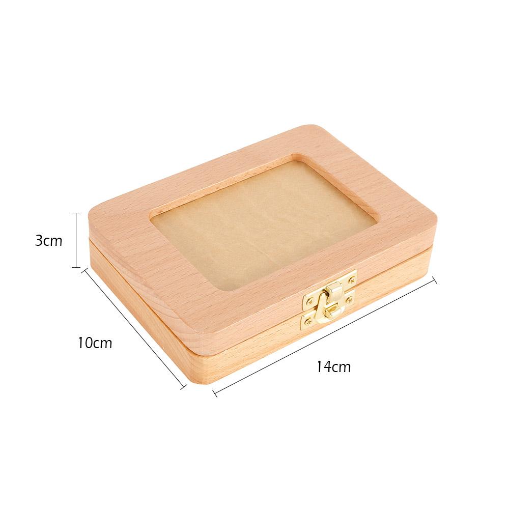 Wooden Baby Teeth Box Kids Keepsake Organizer Retro Baby Tooth Collection Box with Photo Frame Children Memory Box Newborn Gifts