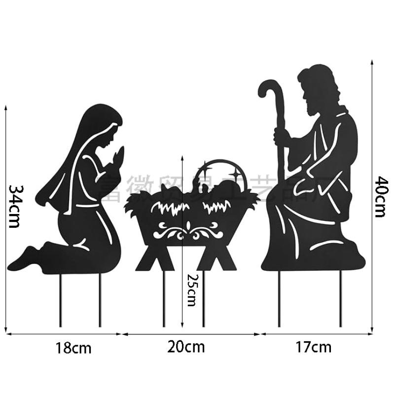 Cross Metal Ground Insert Sign for Garden Decoration